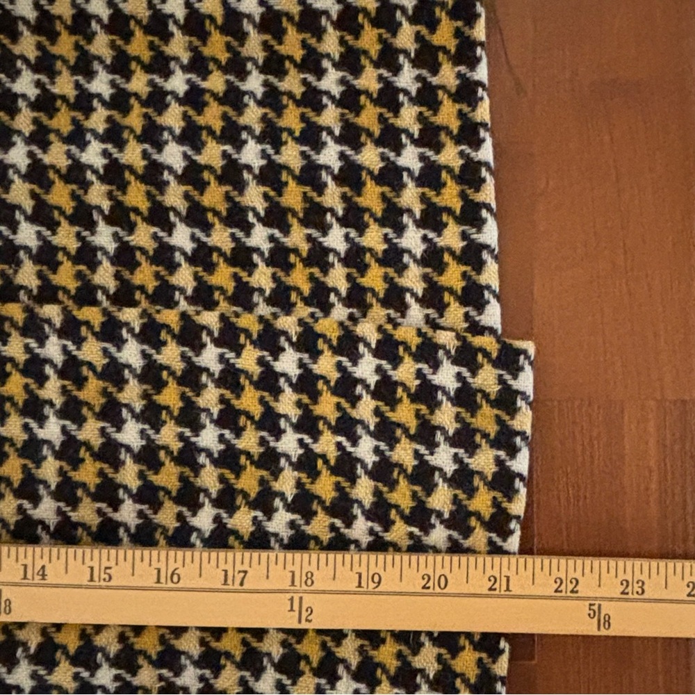 Boden 100% Wool British Tweed Faye Kilt Skirt Navy White Yellow Houndstooth| 14L - Picture 11 of 12